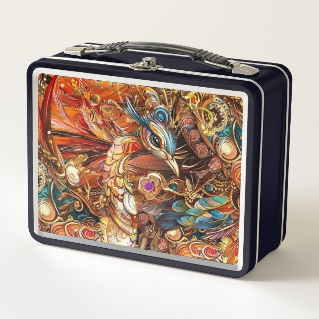 Lunch Box spectacle de cirque vintage paon carnaval (Devant)