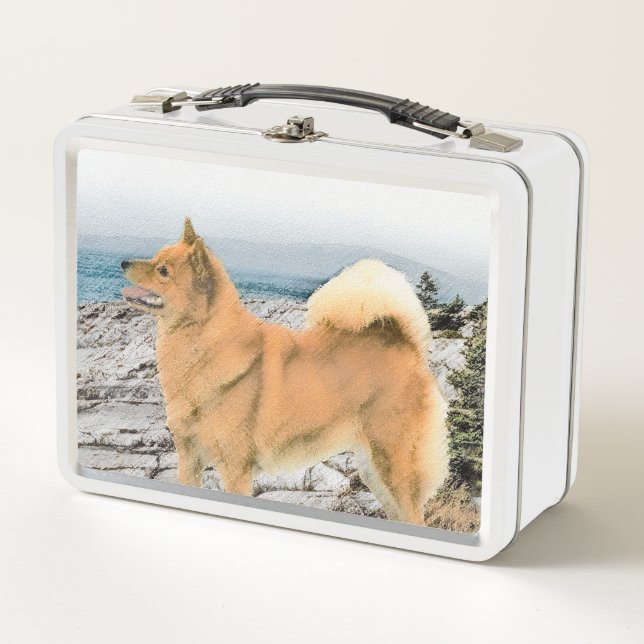 Lunch Box Spitz finlandais à Seashore Peinture - Chien Art (Devant)