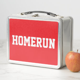Lunch Box Sportif Amusant Texte HOMERUN Rouge Clair Gras Bla