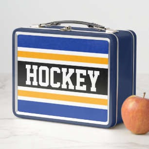 Lunch Box Sportif Noir Bleu Nuit Orange HOCKEY Rayures