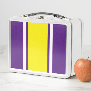 Lunch Box Sporty Bright Jaune Blanc Violet Stripes De Course