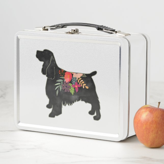 Lunch Box Springer Spaniel Chien race Bohème Floral (En situation)