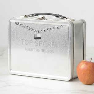 Lunch Box SPY ou AGENT Personnalisé Top Secret Kids Metal