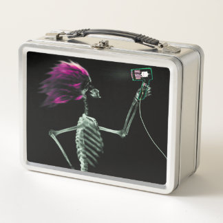 Lunch Box Squelette à rayons X séchant ses cheveux au sèche-