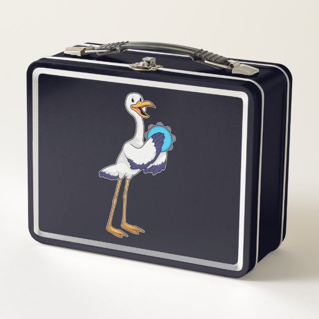 Lunch Box Stork en musicien avec Tambourine (Devant)