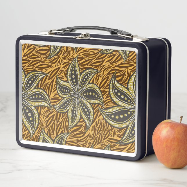 Lunch Box Style Batik Floral Abstrait africain (En situation)
