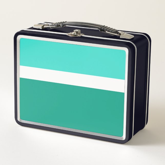 Lunch Box Style de bloc de couleur Turquoise blanc turquoise (Devant)