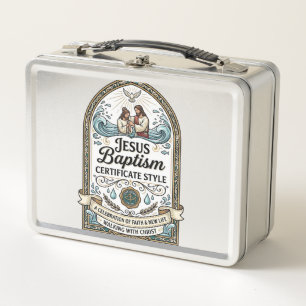 Lunch Box Style de certificat de baptême de Jésus Certificat