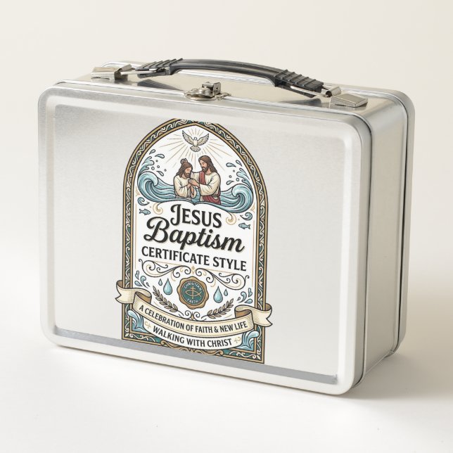Lunch Box Style de certificat de baptême de Jésus Certificat (Devant)