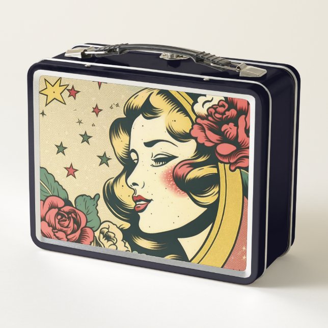 Lunch Box Style les années 50 rétro Crescent Lady Lune (Dos)
