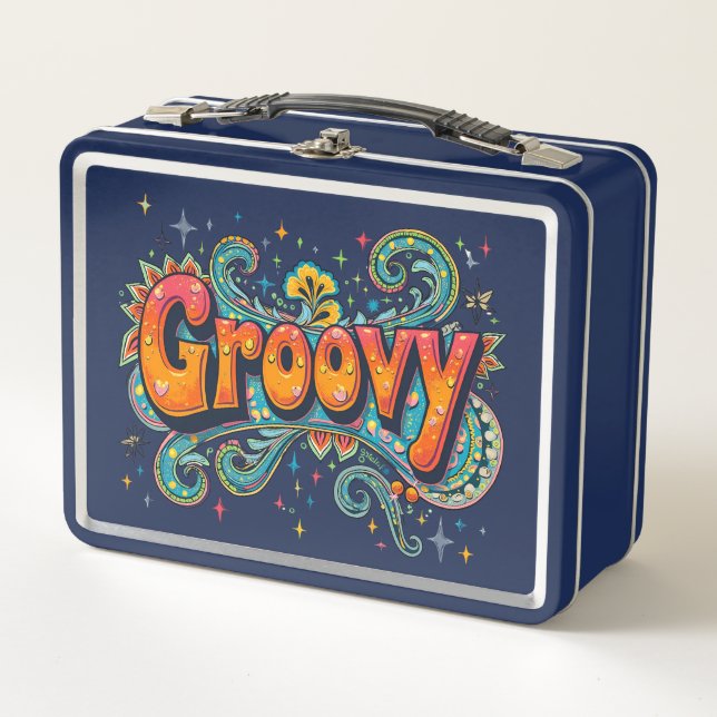 Lunch Box Super Retro Psychedelic les années 70 Funky Hippie (Devant)