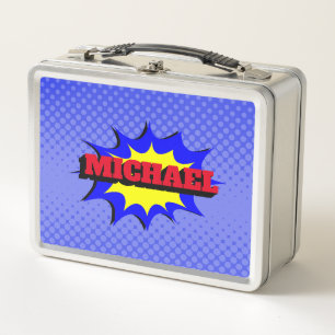 Lunch Box Superhero Kids Comic Book Nom personnalisé