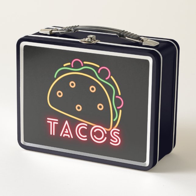 Lunch Box Symbole amusant Neon Tacos (Devant)