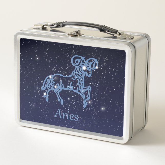 Lunch Box Symbole Aries Constellation et Zodiac avec étoiles (Devant)