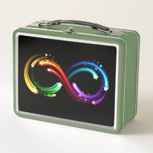 Lunch Box Symbole de l'infini de comètes arc-en-ciel
