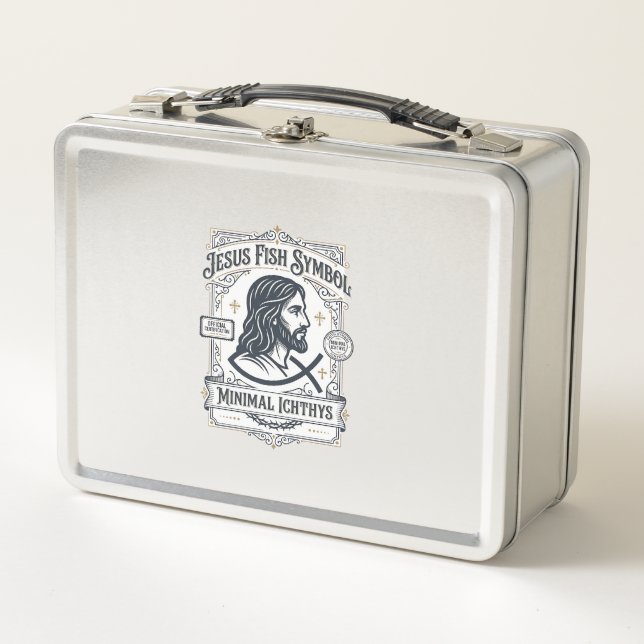 Lunch Box Symbole de poisson Jésus Ichthys minimal Poisson d (Devant)
