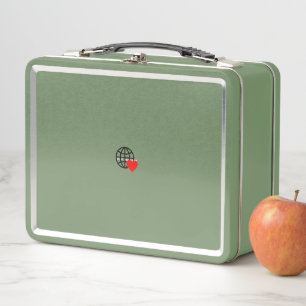 Lunch Box Symbole du coeur rouge créé avec des lignes lisses