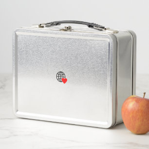 Lunch Box Symbole du coeur rouge créé avec des lignes lisses