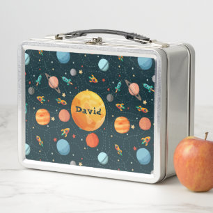 Lunch Box Système solaire spatial mignon Nom personnalisé de