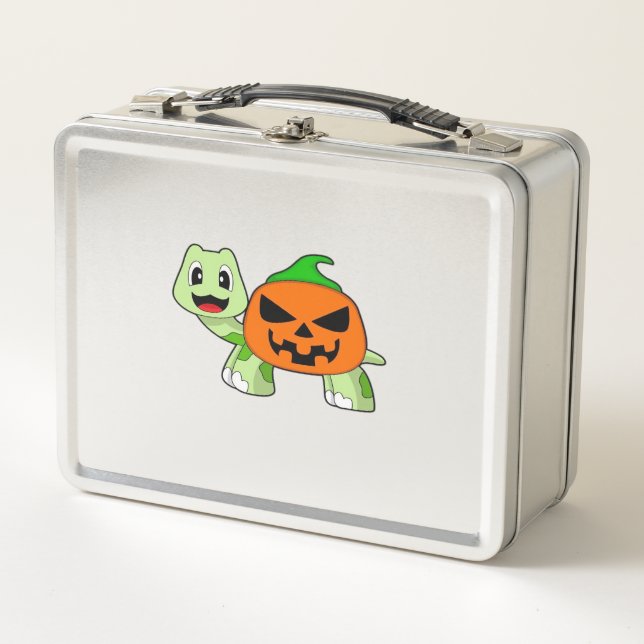Lunch Box T-shirt classique Tortue Halloween Citrouille (Devant)