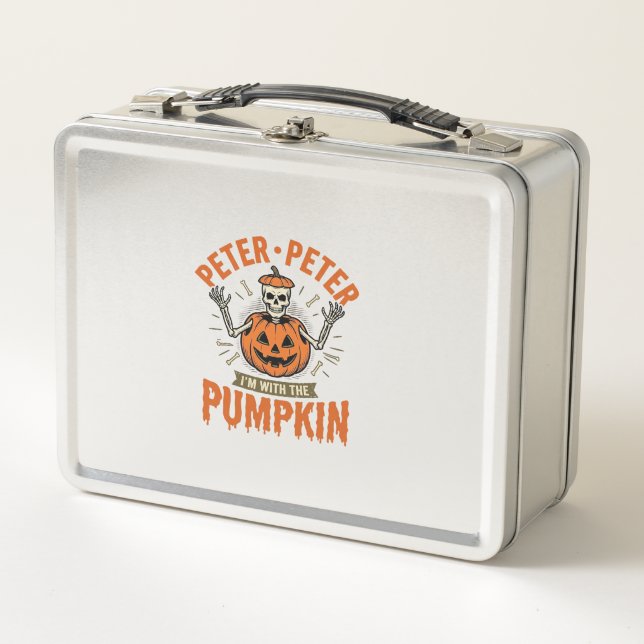 Lunch Box T-shirt drôle de squelette d'Halloween Peter Peter (Devant)