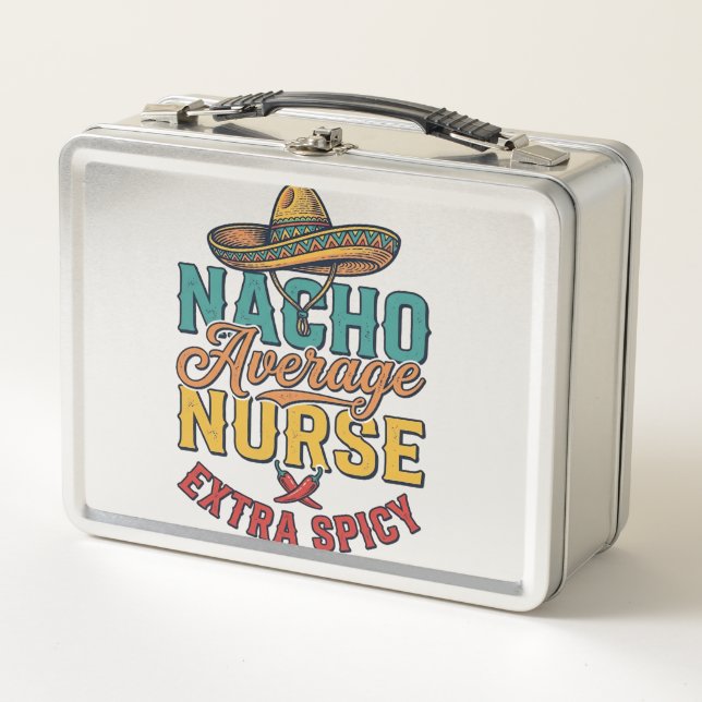 Lunch Box T-shirt drôle d'infirmière extra épicé Nacho Avera (Devant)