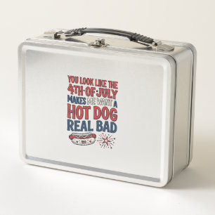 Lunch Box T-shirt drôle patriotique hot dog 4 juillet Design