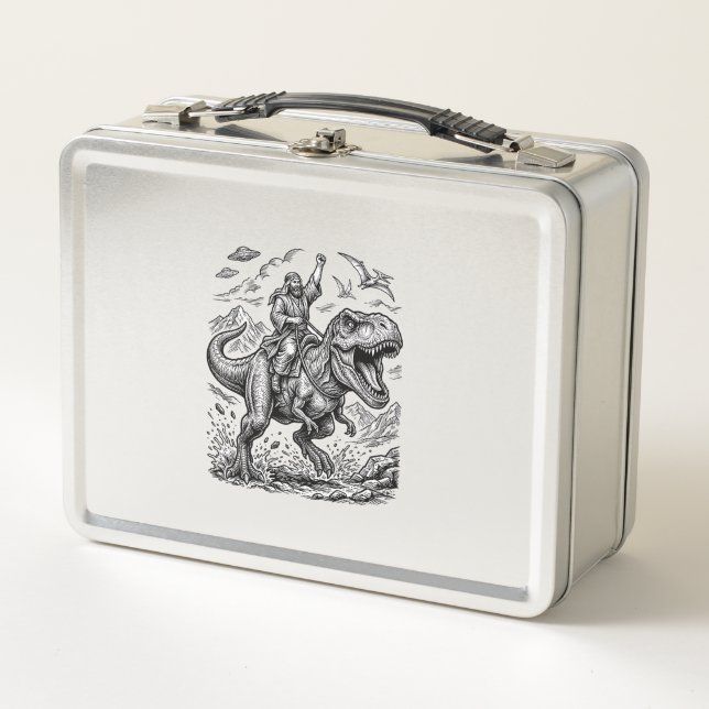 Lunch Box T-shirt graphique à motif de cavalier dinosaure gr (Devant)