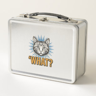 Lunch Box T-shirt graphique avec gravure vintage de chat drô
