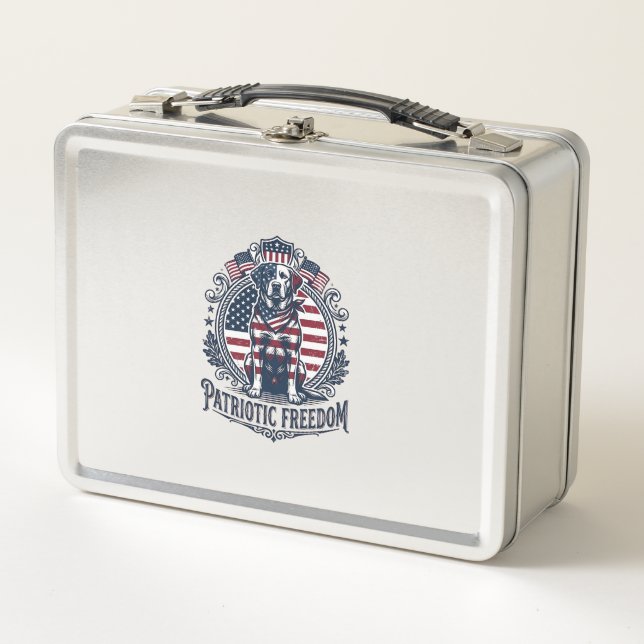Lunch Box T-shirt graphique vectoriel du Labrador patriotiqu (Devant)