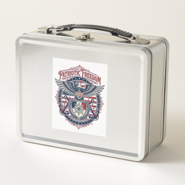 Lunch Box T-shirt graphique vectoriel prépa côtier patriotiq (Devant)