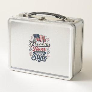Lunch Box T-shirt patriotique Freedom Never Goes Out Of Styl