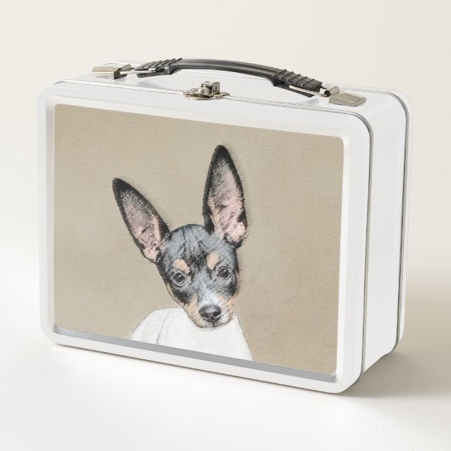 Lunch Box Tableau Rat Terrier - Cute Original Chien Art (Devant)