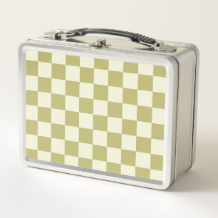Lunch Box Tablier en kaki foncé et beige