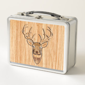 Lunch Box Tail blanche Tête de cerf Bois Graisse