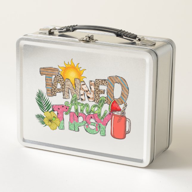 Lunch Box Tannée et Tipsy | Fun Summer Party Design (Devant)