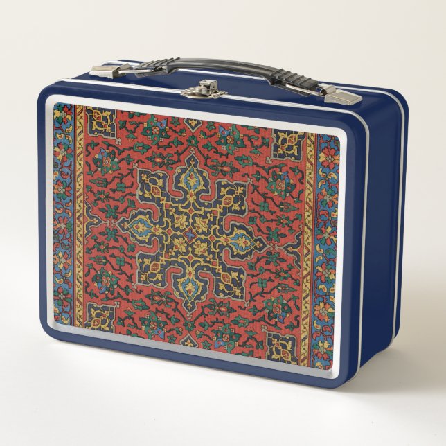 Lunch Box Tapis persan rouge bleu classique (Devant)