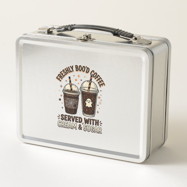 Lunch Box Tasse fantôme Halloween Café Fraîchement Infusé (Devant)