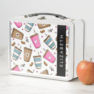 Lunch Box Tasses À Café, Haricots À Café, Coeurs, Votre Nom