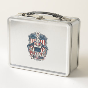 Lunch Box Tee-shirt graphique vectoriel infirmière patriotiq
