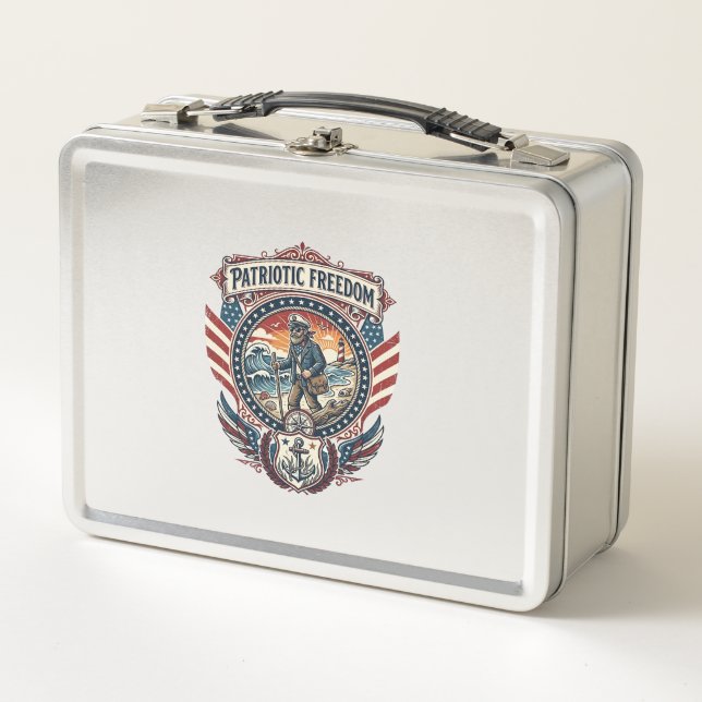Lunch Box Tee-shirt graphique vectoriel Patriotic Beachcombe (Devant)