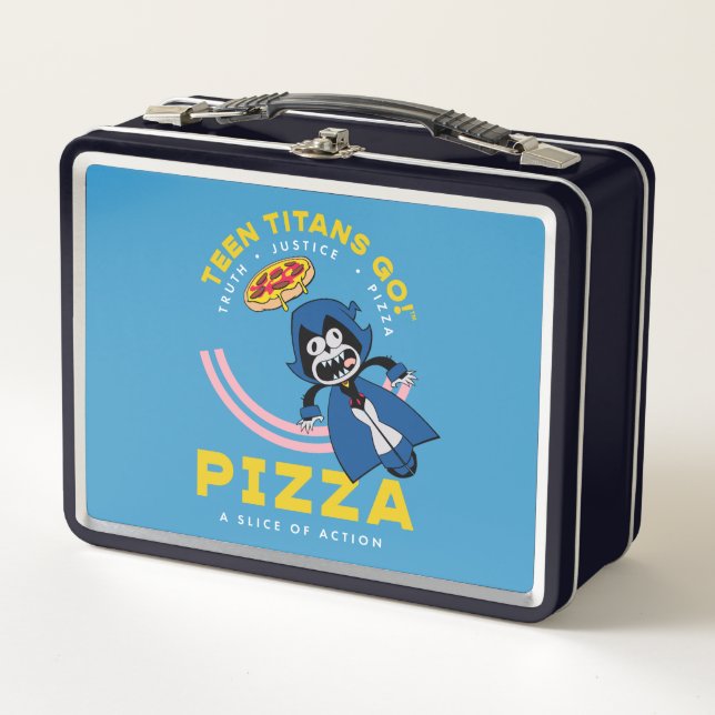 Lunch Box Teen Titans Go ! Corbeau "Pizza de la Justice Véri (Devant)