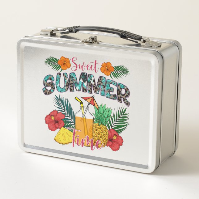 Lunch Box Temps d'été doux | Fruits tropicaux et fleurs (Devant)