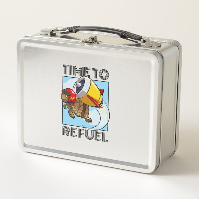 Lunch Box Temps Pour Raviver Drôle Jet Pack Tortoise Cartois (Devant)
