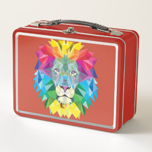 Lunch Box Tête de lion des couleurs arc-en-ciel