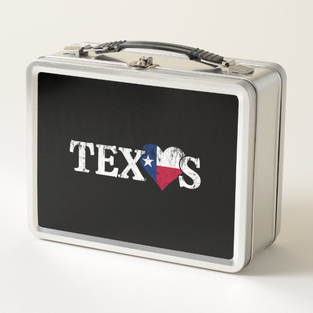 Lunch Box Texas Pride Love Heart Flag State Fier Texan Home (Devant)