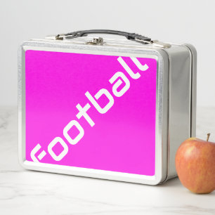 Lunch Box Texte Diagonal Blanc Fun De FOOTBALL Sur Rose Clai
