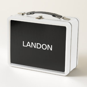 Lunch Box Texte éditable moderne Noir & Blanc