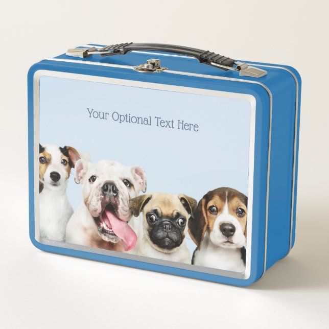 Lunch Box Texte personnalisé Chiots mignons (Devant)