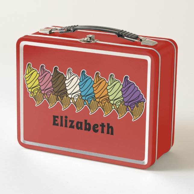 Lunch Box Texte personnalisé couleur crème glacée (Devant)